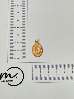 Aida Jewelss 14 Ayar Altın Kolye Ucu B Harfi Altın Kolye Ucu  Harfli Altın Kolye Ucu