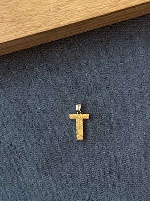 Aida Jewelss 14 Ayar Altın Kolye Ucu Füzyon 3 Boyutlu T Harfi Altın Kolye Ucu