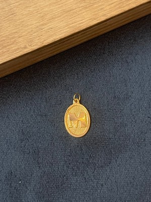 Aida Jewelss 14 Ayar Altın Kolye Ucu M Harfi Altın Kolye Ucu  Harfli Altın Kolye Ucu