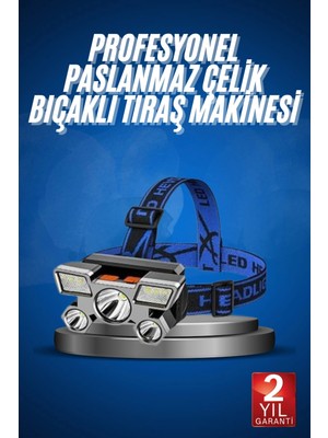 Tuncel Store 5 LED Far Şarj Edilebilir Güçlü Kafa Lambası Kamp Lambası 4 Modlu
