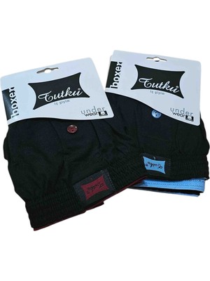 Tutku 2 Li Düğmeli Penye Boxer