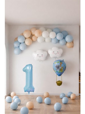 Patladı Gitti 1 Yaş Mavi Gökyüzü Doğum Günü Konsepti