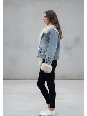 Rabiossa Kadın Bohem Kot Ceket