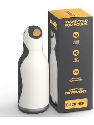 Smiggle Asobu Bestie Bottle Penguen Figürlü Termos Suluk – 470 ml