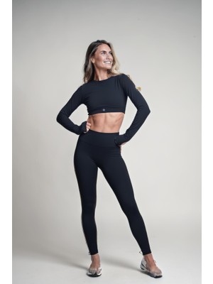 Noon Fit Uzun Kollu Parmak Geçmeli Spor Üst – Yoga & Pilates Crop