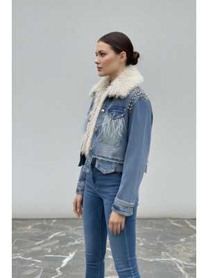 Rabiossa Kadın Tasarım Ithal Kot Ceket