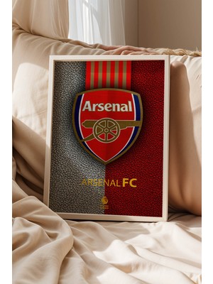 Arsenal Logolu Premium Tasarım Çerçeveli Tablo - Londra Efsanesi Futbol Duvar Dekoru