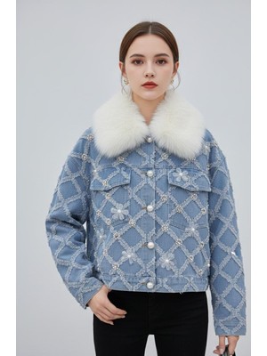 Rabiossa Kadın Incili Kürklü Ceket