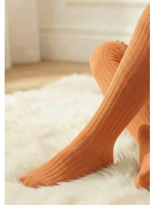 Pink Bunny %80 Pamuklu Esnek Fitilli Kız Çocuk Diz Üstü Çorap (Tekli)