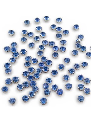 Serhat Aksesuar ve El İşçiliği Nikel Kasalı Epoksi Dikme Turkuaz Beyoğlu Taşı SS40 - 7 Mmm (50 Adet)