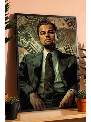 Wall Street Kurdu Temalı Çerçeveli Tablo Finans ve Motivasyon Serisi Ofis Duvar Dekoru