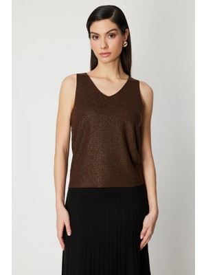 On Triko Taşlı V Yaka Triko Bluz 60437