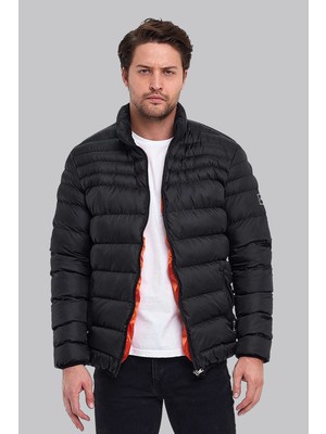 Slazenger 1009 Erkek Siyah Şişme Mont – Dik Yaka, Hafif Yapı, Günlük ve Şehir Kullanımı