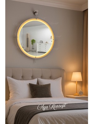 Aga Konsept LED Li Simirna Ayna Krom Rengi 50*60 Cm, 60*70 Cm, 75*85 cm Dekoratif Duvar Banyo Makyaj Aynası