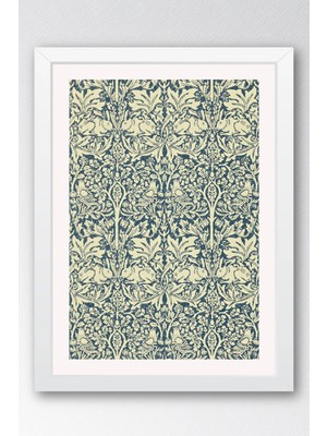 William Morris Brother Rabbit Kardeş Tavşan Desenli Çerçeveli Tablo Viktorya Serisi Duvar Dekoru