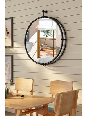 Aga Konsept Ayna La Black 60 Cm, Dekoratif Duvar Aynası