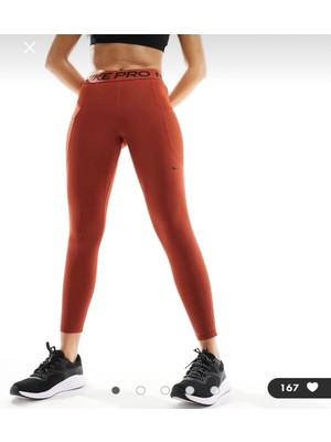 Nike Pro 365 Mid-Rise Training Yüksek Belli File Panelli Kiremit Kadın Tayt CZ9779-832