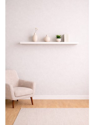 yankı-byeg 90 cm Mat Beyaz Mdf Uçan Duvar Rafı Gizli Bağlantı Kitaplık