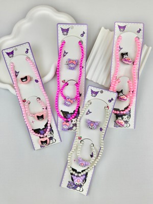 Toka Sepetim Kuromili Kolye Yüzük Bileklik Seti 1 Set Çocuk Takı Seti