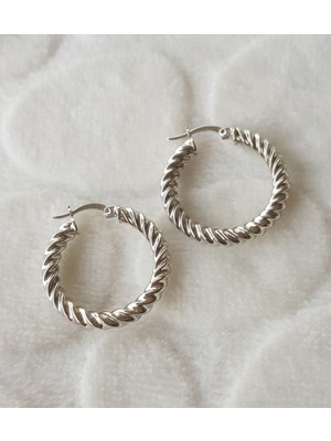 Canka İthal Burgu Halka Gümüş Küpe Çap 2,5 cm