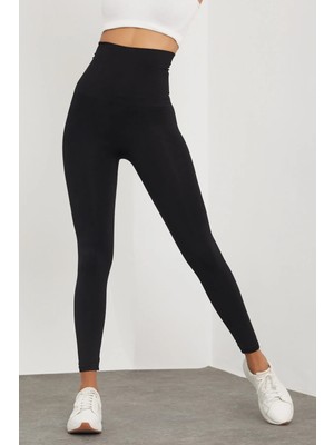 Boubon Co Siyah Korse Tayt Yüksek Bel Kaydırmaz Silikon Bantlı Sıkılaştırıcı ve Inceltici Basen Toparlayıcı