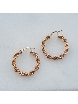 Canka İthal Sık Burgu Halka Gümüş Küpe  (Çap 2,75 cm)