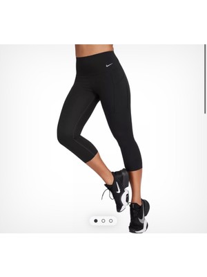 Nike Universa Medium-Support High-Waisted Cropped Yüksek Belli Toparlayıcı Siyah Kadın Tayt DQ5893-010