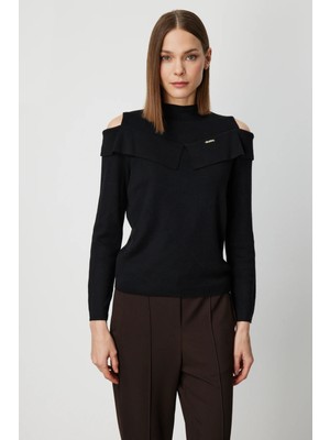 On Triko Omzu Pencere Detaylı Triko Kazak 60479