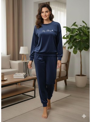 Miss Mavera Kadife Baskılı  Pijama Takımı