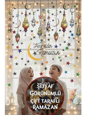 Kt Grup Ramazan Ayı Temalı Çift Taraflı Cam Duvar Süsleri Hoşgeldin Ramazan Sticker Seti