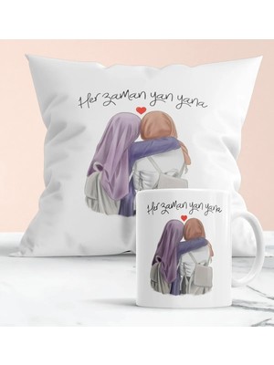 Mio Life 2 Dosta Özel Her Zaman Yan Yana Hediyelik Yastık ve Kupa Seti