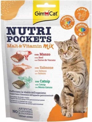 Gimcat 150 gr Nutripockets Kedi Ödülü Malt&multivitamin İçerikli Besleyici Atıştırmalık