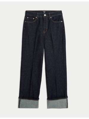 Marks & Spencer Orta Bel Geniş Paça Kot Pantolon