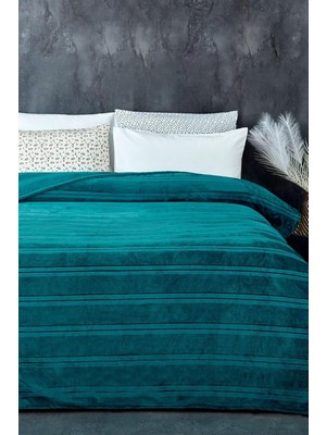 Supersoft Yumuşak Çift Kişilik Battaniye Mayer 180X230 cm Turkuaz