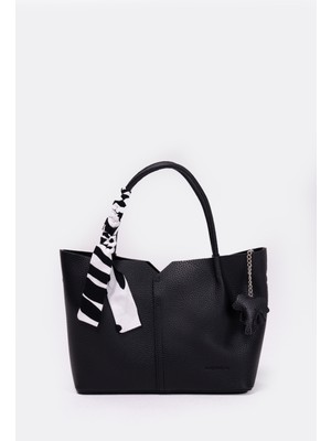 Morca Kadın Fular Detaylı Uzun Askılı El Çantası Siyah