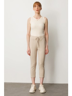 On Triko Beli Lastikli Çimalı Eşofman Altı 64124