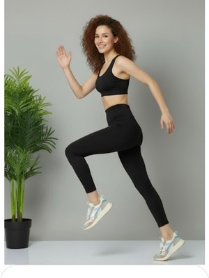 Trend Dokunuş Fitilli Şardonlu Yüksek Bel Tayt