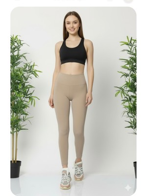 Trend Dokunuş Fitilli Şardonlu Yüksek Bel Tayt