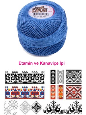 Kaplan Etamin ve Kanaviçe Ipi 8 No Kod/renk: 820 - Royaleks