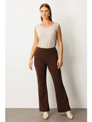 On Triko Ince Fitilli Ispanyol Paça Tayt 64164