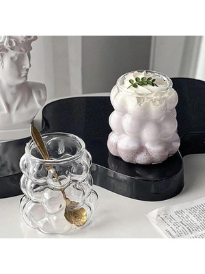 ® 2 Adet Boncuk Şekilli Üç Boyutlu Soğuk Kahve Bardağı Üzüm Bardak Isıya Darbeye Dayanıklı Borosilik