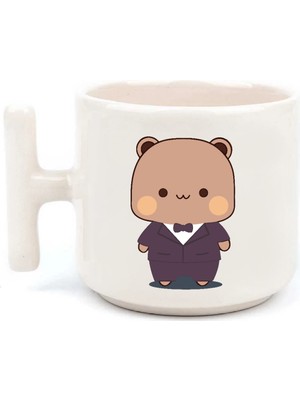 Mio Life Mochi Cat Baskılı Damat Sevgili Aşk El Yapımı T Kulplu Fincan