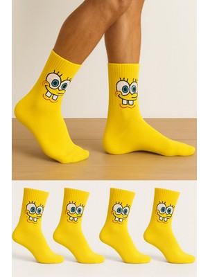 Worthy Socks Unisex Sevimli Karekterli Kolej Çorap 4'lü Paket