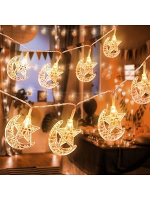 Timion Hilal ve Yıldız Şekilli 3.5 Metre USB LED Işık – 20 Led’li Dekoratif Ramazan Dekorasyonu ve Ortam Aydınlatması (5148)