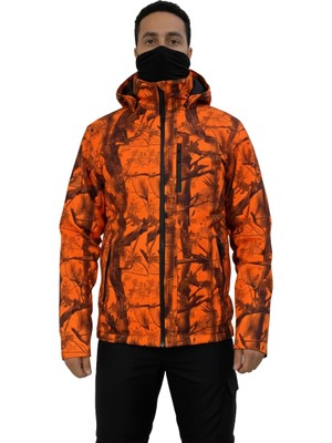 Mysia Outdoor Turuncu Saz Desen Soft Shell Mont Çift Kat Polarlı