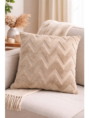 Valoroso Tekstil Wellsoft Punch Panç Desen Fermuarlı Kırlent Kılıfı – Kabartmalı Dekoratif Kırlent Kılıfı