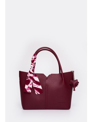 Morca Kadın Fular Detaylı Uzun Askılı El Çantası Bordo