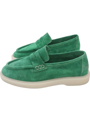 Hakiki Deri Hardal Rahat Kadın Günlük Yürüyüş Ayakkabı Babet Loafer Makosen