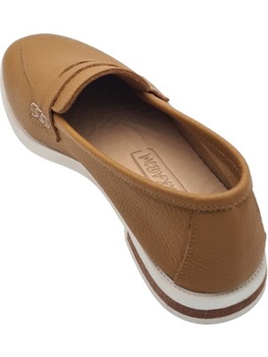 Hakiki Deri Saraçlı Fiyonk Günlük Kadın Ayakkabı Babet Loafer Makosen