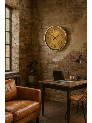 GV Home Zentime Bronz Nostalji 52 cm Metal Eskitme Duvar Saati